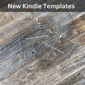 Kindle Sleeve Template Set | Acrylic Quilting Pattern for Book Sleeve with Optional Pocket