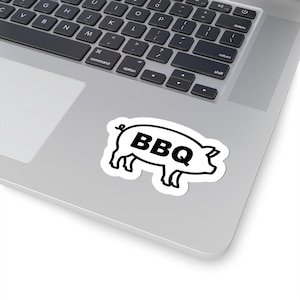 BBQ Pig Kiss-Cut Stickers, Fun BBQ Decor, Gifts for Grill Lovers, Kitchen Stickers, Laptop Accessories