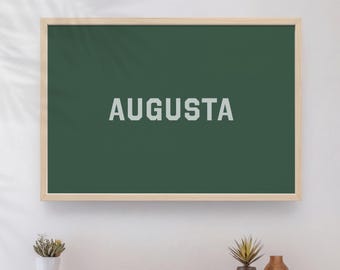 Póster clásico de golf de Augusta Green para la decoración de la oficina, la cueva del hombre o la habitación de los niños (descarga instantánea)