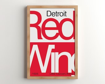 Póster de los Detroit Red Wings para pared de oficina (descarga digital)