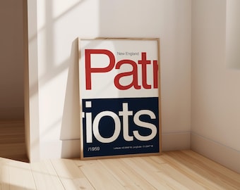 Idea de arte mural de los Patriotas de mediados de siglo para la oficina (descarga instantánea)