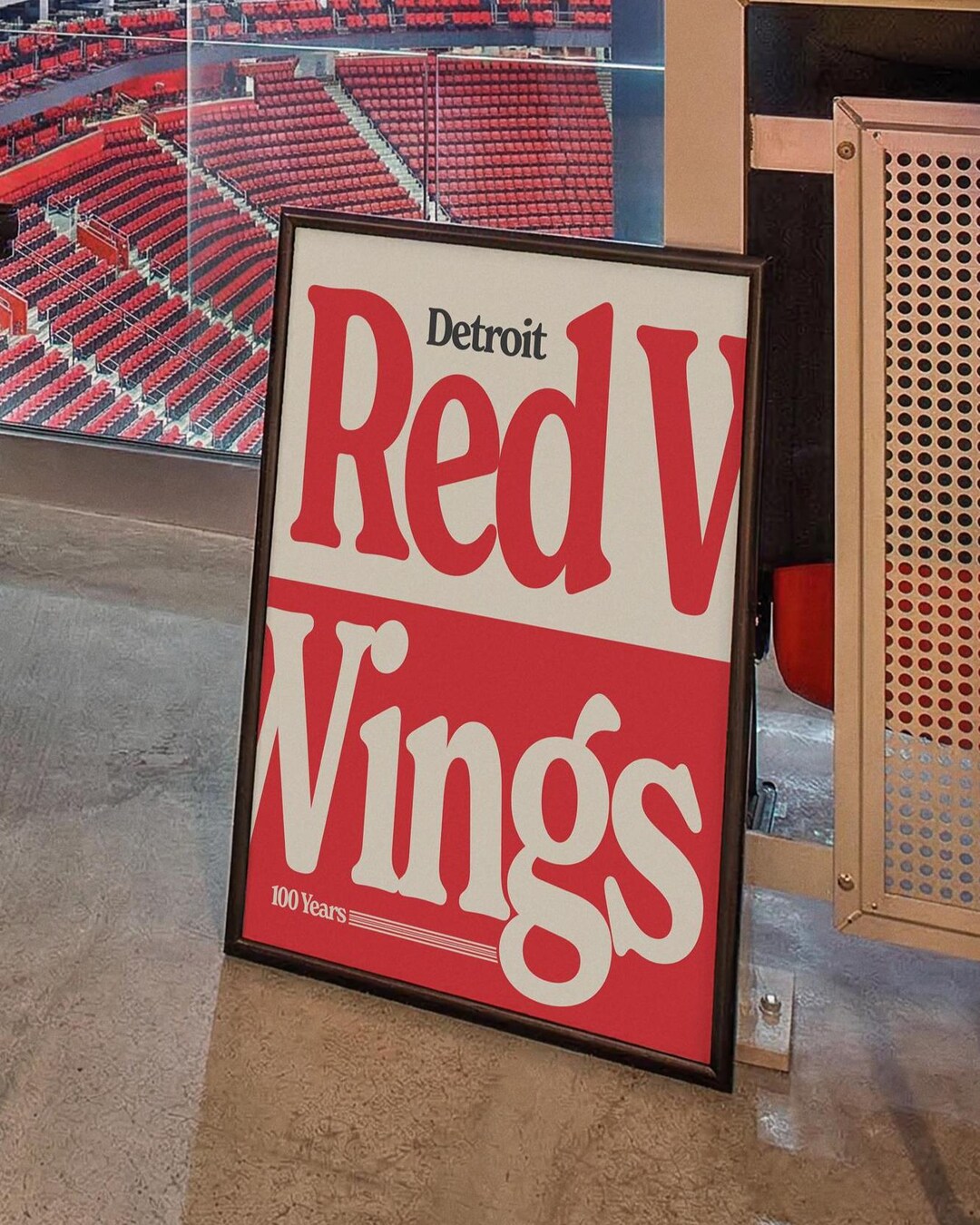 Detroit Red Wings 100 Years Poster: Mid-century Modern NHL Print ...