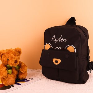 Embroidered Toddler Backpack,Custom Kids Backpack,Personalized Kids School Gifts,Personalized Child Backpack,Custom Baby Bag,Name Bear Bag