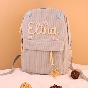 Sac à dos pour enfant, sac à dos en velours côtelé personnalisé pour enfant, sac à dos en velours côtelé fait main, sac à dos pour tout-petits, rentrée des classes, sacs à dos monogrammes pour tout-petits