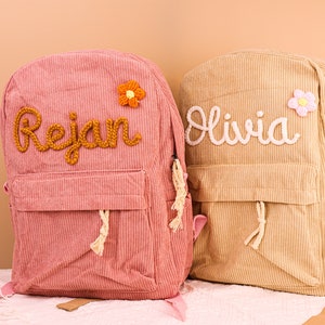 Kindergarten backpack,Personalized Kid Corduroy Backpack,Handmade Corduroy Backpack,Toddler Backpack，Backtoschool,Monogram Toddler Backpacks