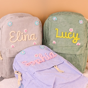 Kindergarten backpack,Personalized Kid Corduroy Backpack,Handmade Corduroy Backpack,Toddler Backpack，Backtoschool,Monogram Toddler Backpacks