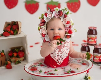 Flower Bonnet, Floral Bonnet, Garden Bonnet, Sitter Bonnet, Baby hat, Baby Photo Prop, Newborn Photo Prop, Knit Baby Bonnet, Baby Hat