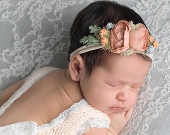 Baby Headband, Jersey Tieback, Newborn Headband, Baby Girl Tieback, Tieback, Neutral Tieback