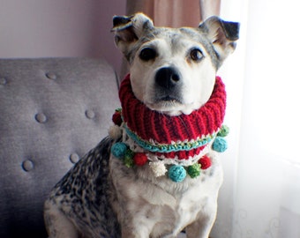 Christmas Dog Scarf Ugly Christmas Scarf Dog Scarf Small Dog Scarf Knit Scarf Pet Scarf Dog Warm Clothes Multiple sizes