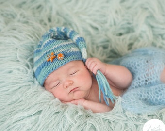 Baby Hat, Photo Prop Baby Boy Hat, Knit Baby Hat, Stocking Hat, Sea Star