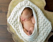 SALE Big bumpy blanket, Layering blanket, Photo prop, Newborn layering blanket, Chunky wool mini blanket, Photo prop blanket Merino Blanket