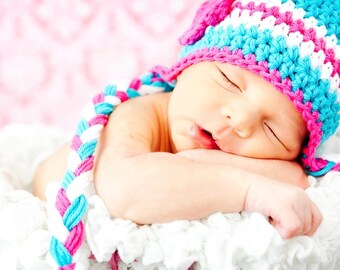 Baby Hat, Crochet Newborn Hat, Baby Hat, Turquoise Beanie, Baby Photo Prop, Crochet Baby Hat