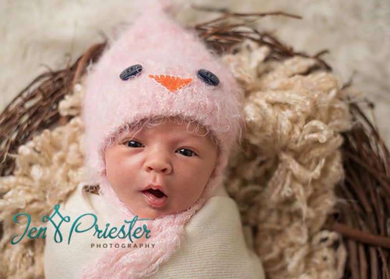 Baby Hat Chick Hat Photography Props Knit Newborn Hat Pink Etsy