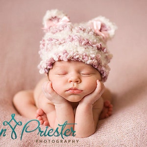 SALE Baby Hat, Baby Girl Hat, Newborn Photo Prop, Photography Prop, Newborn Knit Hat, Baby Hat image 1