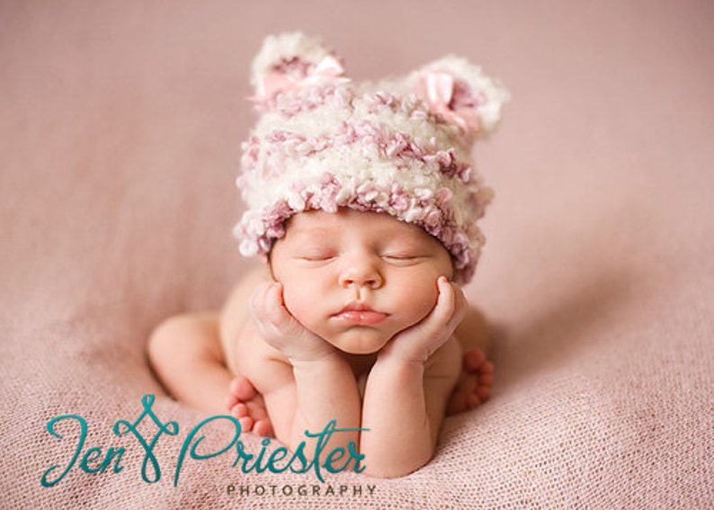 SALE Baby Hat, Baby Girl Hat, Newborn Photo Prop, Photography Prop, Newborn Knit Hat, Baby Hat image 1