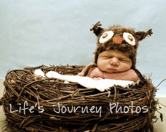 Baby Hat, Knit Newborn Hat, Baby Photo Prop, Newborn Photo Prop, Photography Props, Owl Hat