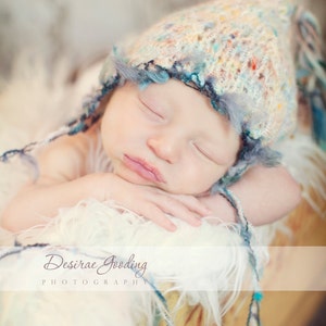 Babymutsje, Pasgeboren Baby hoed, Baby Foto Prop, brei foto Prop, hoed, Pixie Hat kous