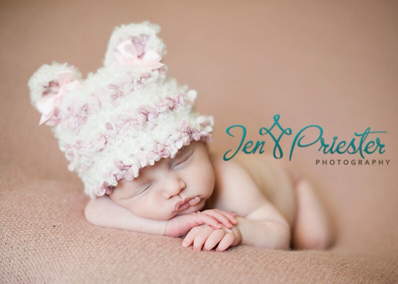 SALE Baby Hat, Baby Girl Hat, Newborn Photo Prop, Photography Prop, Newborn Knit Hat, Baby Hat image 3