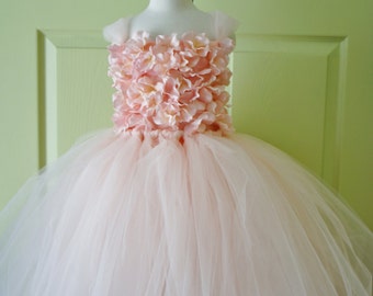 Gorgeous Flower Girl Dress, Photo Prop, Flower Girl Dress, Blush Pink, Flower Top, Tutu Dress