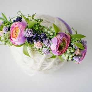 Baby Headband, Jersey Tieback, Newborn Headband, Baby Girl Tieback, Tieback, Purple Tieback