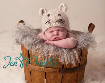 Baby Hat, Newborn Baby Hat, Mouse Hat, Newborn Photo Prop, Photography props, Newborn Hat, Newborn Baby Hat, Knit Newborn hat, Knit baby Hat