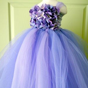 Abito da ragazza a fiori, abito tutu, oggetto di scena fotografico, viola lavanda, top a fiori, abito tutu