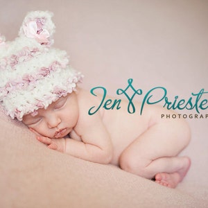 SALE Baby Hat, Baby Girl Hat, Newborn Photo Prop, Photography Prop, Newborn Knit Hat, Baby Hat image 4