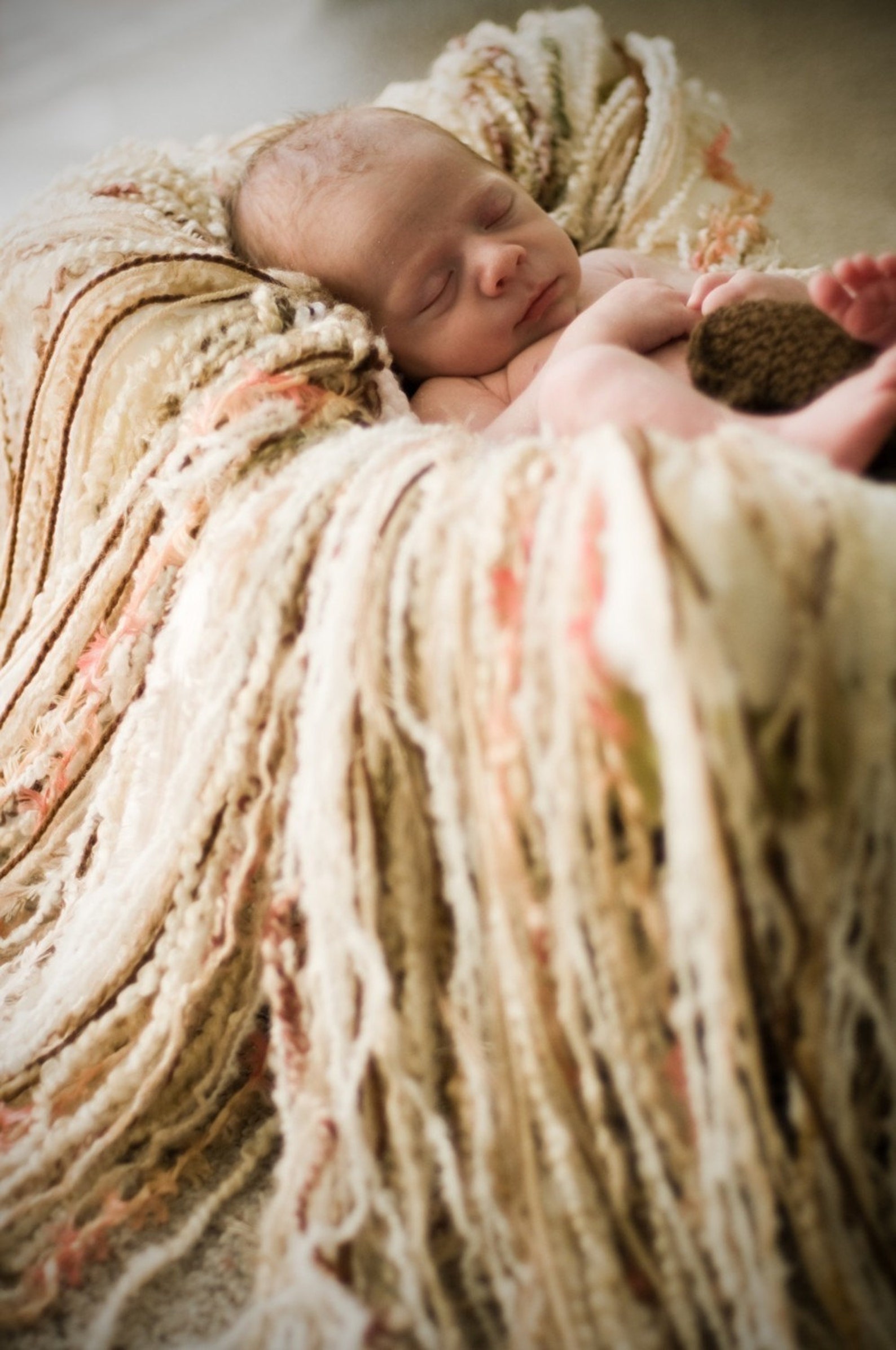 Baby Blanket Fringe Blanket Fringe Photo Prop Beige Throw Etsy
