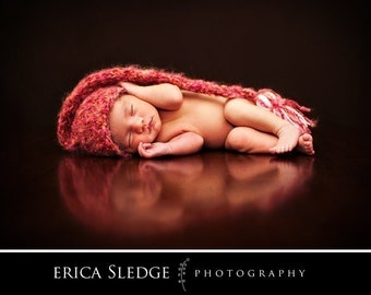 Baby Hat, Newborn Hat, Newborn Stocking hat, Baby Photo Prop, Newborn Photo Prop, Pink Hat