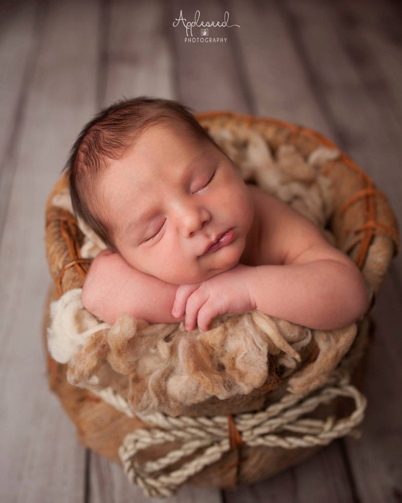 Wool Fluff Basket Stuffer Newborn Photo Prop Merino Baby Etsy