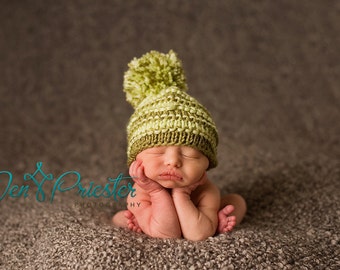 Baby Hat, Newborn Baby Hat, Newborn Photo prop, Pom Pom Knit Baby Hat, Baby Photo Prop, Newborn Hat, Knit hat