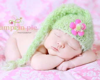 Baby Hat, Knit Baby Hat, Stoking Baby Hat, Newborn Baby Hat Photo Prop, Baby Photo Prop