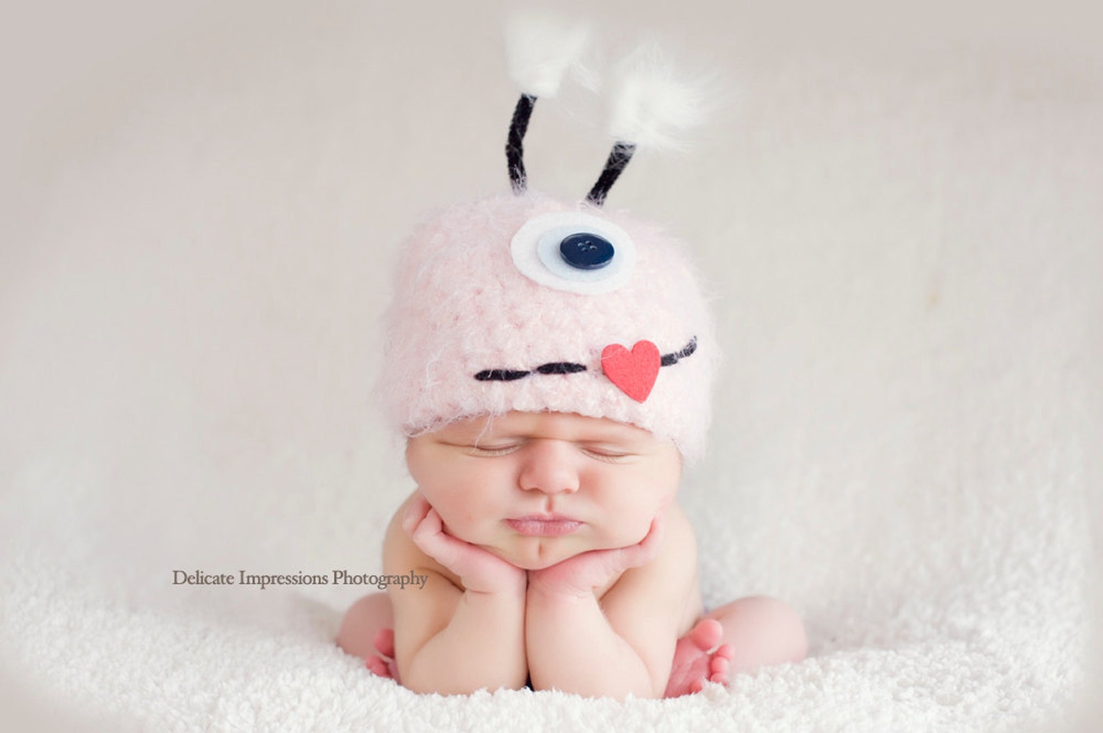 Baby Hat Monster Hat Pink Monster Hat Newborn Baby Hat Etsy