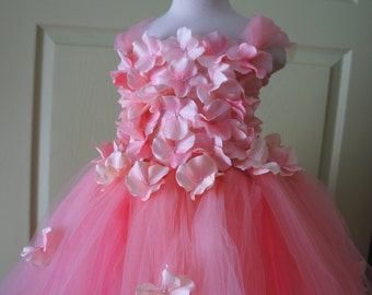 Flower Girl Dress, Tutu Dress, Photo Prop, Pink Dress, Flower Top, Tutu Dress