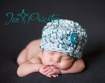 SALE Baby Hat, Newborn Baby Hat, Newborn Photo Prop, Knit Baby Hat, Button Hat, Baby Photo Prop, Baby Boy Hat