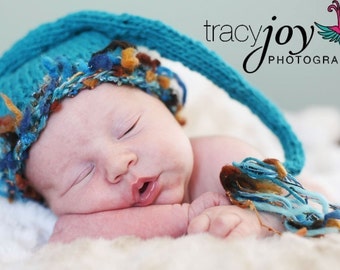 Baby Hat, Baby photo Prop, Stocking hat, Newborn Baby Hat, Newborn Photo Prop, Blue Baby Hat