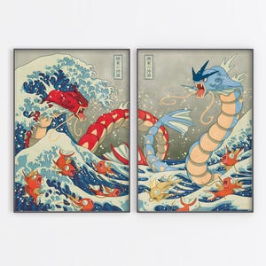 2er-Set Pokemon Poster druckbare PDF, Pokemon Wand Kunst Druck, Pokemon Wohnkultur, Party Dekoration, Pokemon Reiseposter, Pokemon Geburtstag
