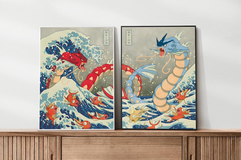 Set of 2 Pokemon Poster Printable PDF, Pokemon Wall Art Print, Pokemon Home Decor, Party Decor, Pokemon Travel Poster, Pokemon Birthday image 3