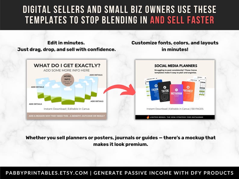 1700 Etsy Listing Mockup Templates Bundle for Digital Products, Editable Canva Mockups for Etsy Listing, Etsy Product Image Mockup Templates image 4