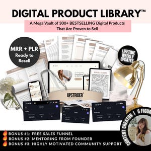 PLR Digital Products Bundle | Canva Templates with MRR for Etsy Passive Income image 1