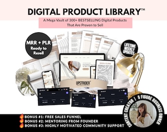 PLR Digital Products Bundle | Canva Templates with MRR for Etsy Passive Income