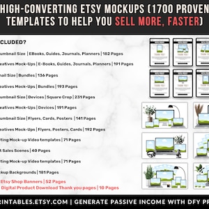 1700 Etsy Listing Mockup Templates Bundle for Digital Products, Editable Canva Mockups for Etsy Listing, Etsy Product Image Mockup Templates image 3