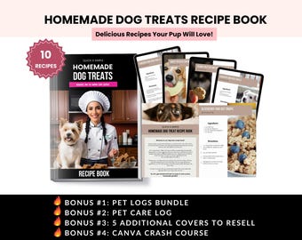 Homemade Dog Treats Recipe Book with Master Resell Rights and Private Label Rights, Resellable Dog Treats Guide, Editable Dog Treats Recipe