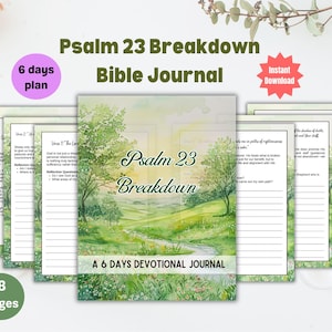 Psalm 23 Bijbeljournaal Prompt Afdrukbaar christelijk dagelijks devotioneel Reflectie Invulbare Schrift Meditatie Bijbelstudie in kleine groep