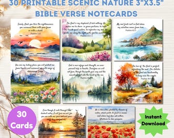 30 Landscape Nature Bible Verse Card Psalm Bible Verse Affirmation Card Christian Journaling Christian Home Decor Watercolor Scripture Card
