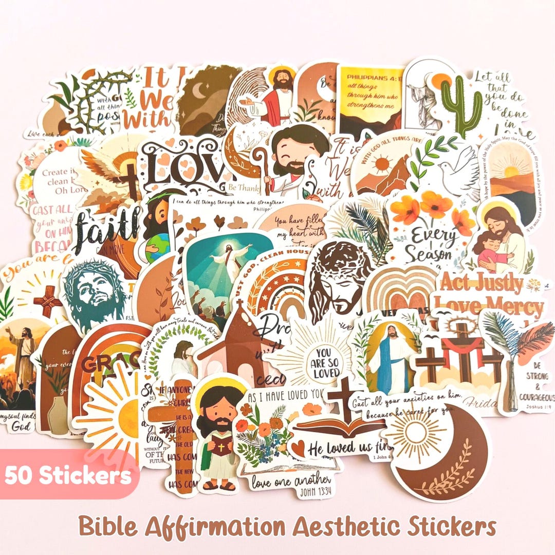 Christian Boho Floral and Jesus Sticker Set Bible Study Journaling ...