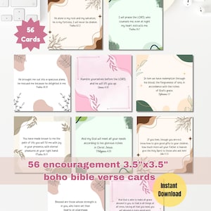 Boho Floral Uplifting Printable Bible Verse Notecard 56 Encouragement Bible Affirmation Scripture Faith Prayer Card Christian Journaling