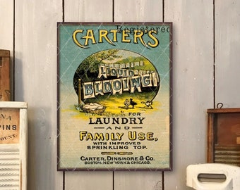 Laundry Room Sign Carters Vintage Advertising Wooden Sign Plaque for your Rustic Country or Farmhouse Decor