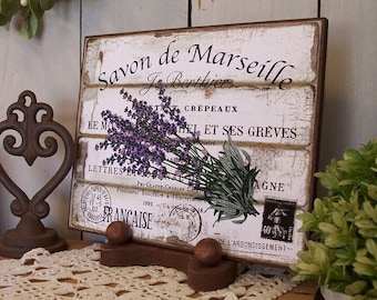 French Lavender Handmade Wooden Sign for your Rustic Shabby Chic or Farmhouse Decor