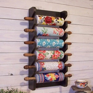 6 Pin Rolling Pin Rack for Your Collection Holds Pioneer Woman Pins Handmade Rolling Pin Shelf Color Choice image 1
